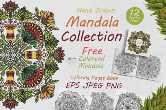 Download Hand Drawn Mandalas in Folk Style Flower - Hand drawn mandala Collection