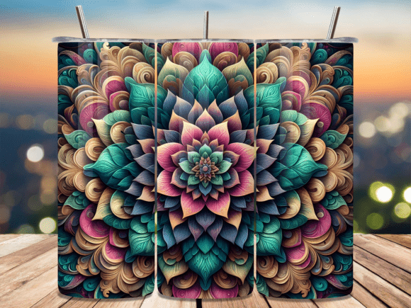 Download Boho Floral Mandala Art Tumbler Wrap - Premium Resources